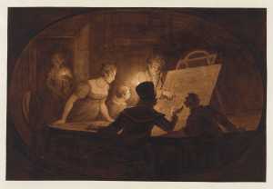 kunstbeschouwing-bij-kaarslicht-in-een-interieur