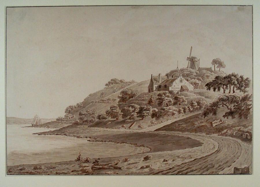 River Landscape with Windmill on a Hill near Trarbach on the Mosel