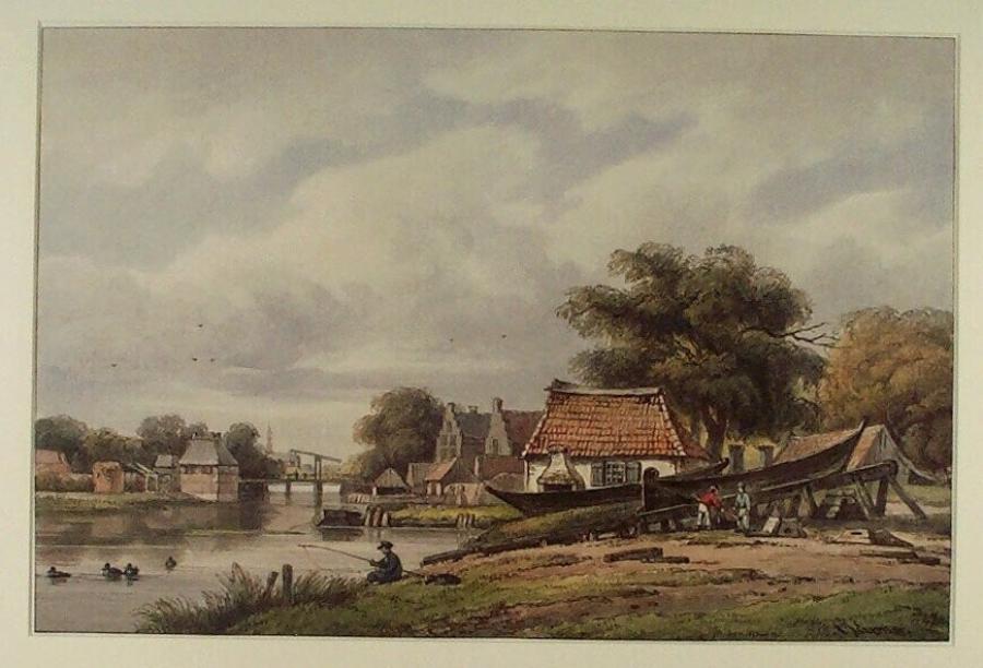 Gezicht aan het Spaarne bij Haarlem (provincie Noord-Holland)