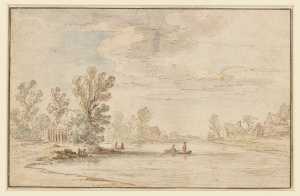 landscape-with-ferry-and-rowing-boat