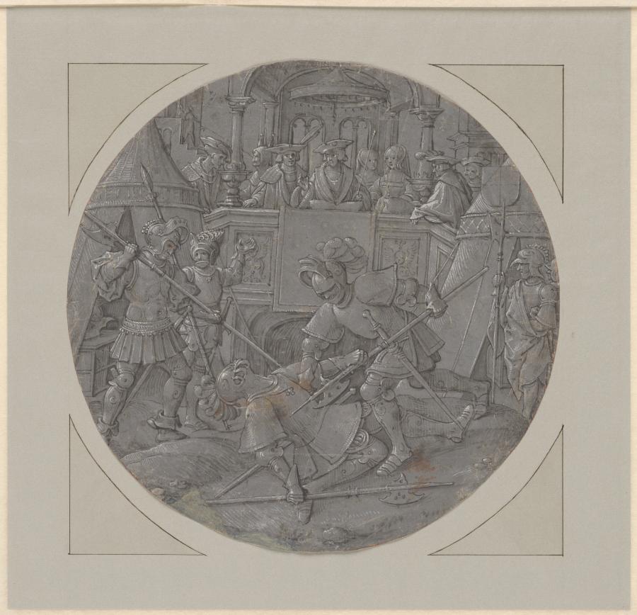 Tournament with Halberdiers Before a King