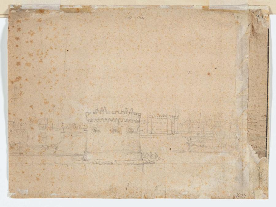 Schets van haveningang met bastion