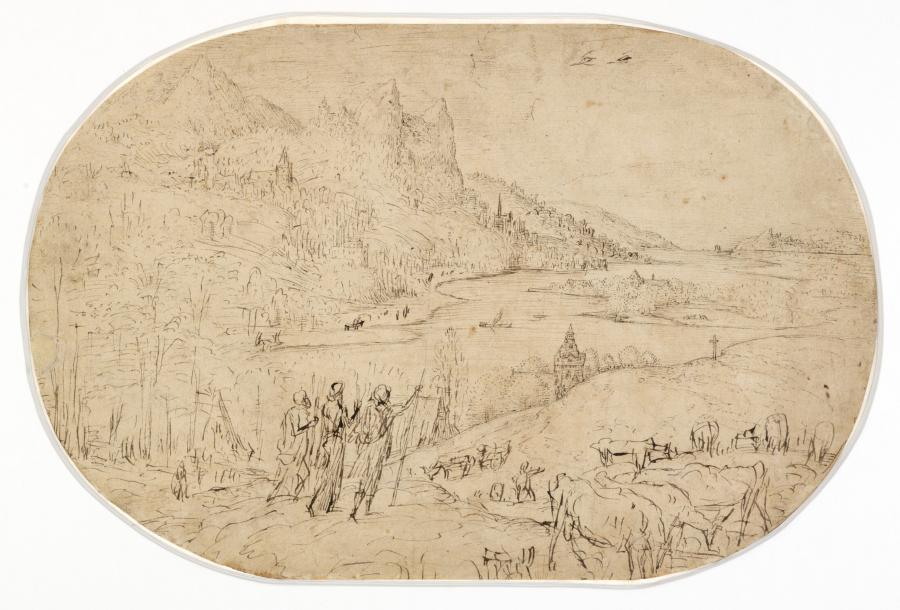Mountain Landscape with the Journey to Emmaus