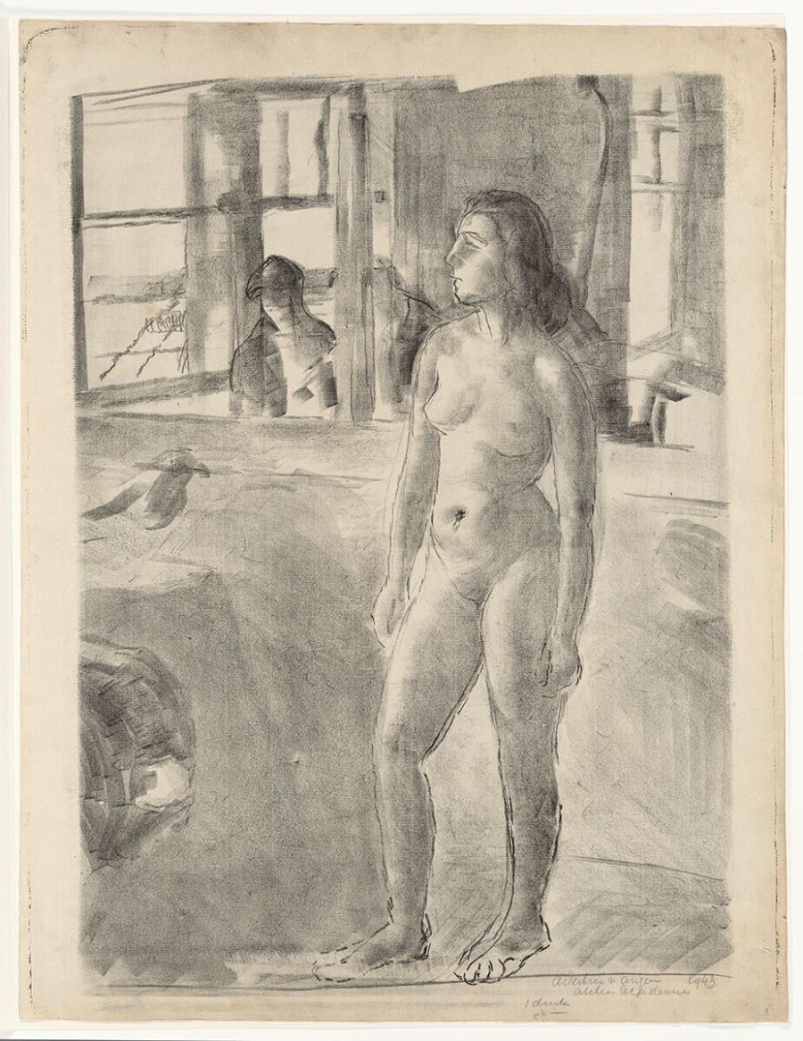 Standing female Nude in Studio