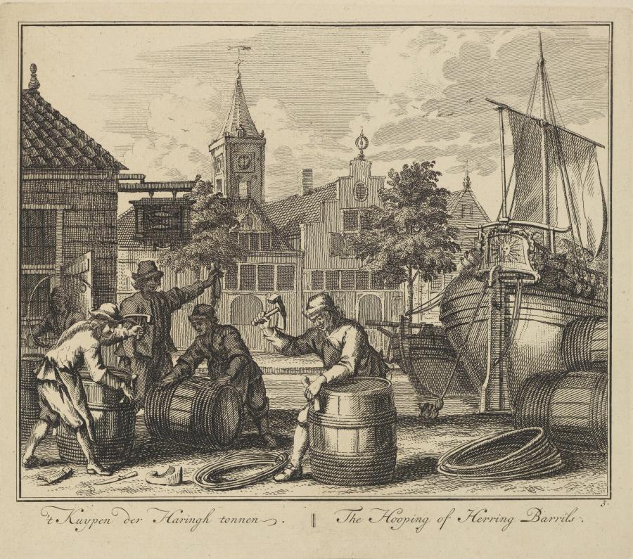 The Hooping of  Herring Barrils