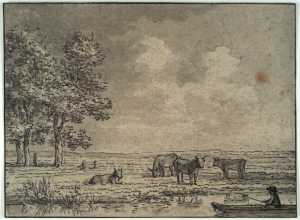polder-landscape-with-cattle-and-a-man-in-a-boat-on-a-canal