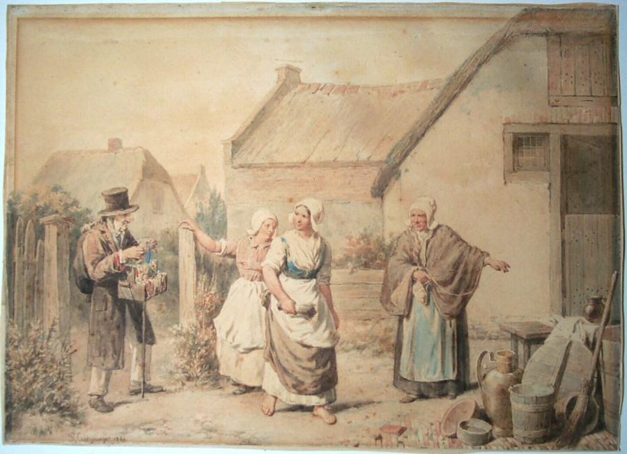 Three Farmers and a Street Vendor