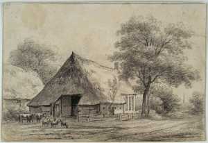 farmhouse-of-jan-oosting-at-eext-with-the-church-tower-of-gieten-on-the-horizon-drenthe-province