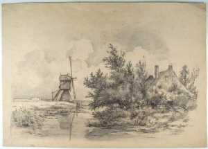 polderlandschap-met-een-windmolen-en-een-boerderij