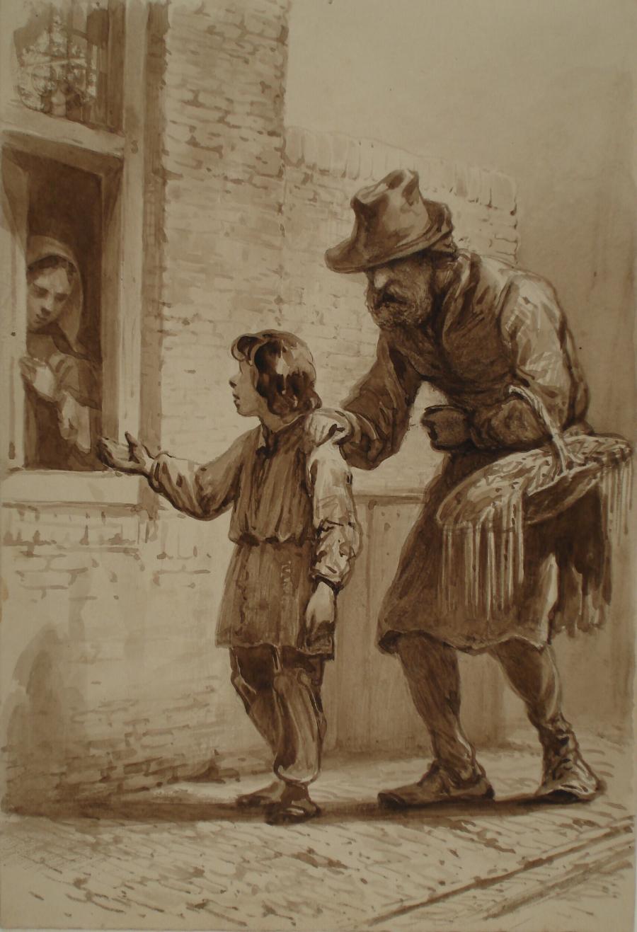 Young Beggar with an Old Bearded Man