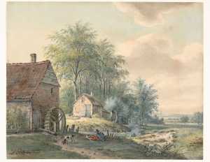landschap-met-watermolen-aan-een-beek