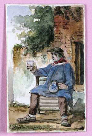 farmer-sitting-outside-on-a-chair-with-glass-and-jug