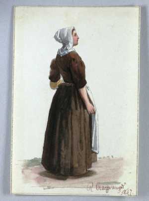 a-maid-with-brown-skirt-and-white-apron-and-hat