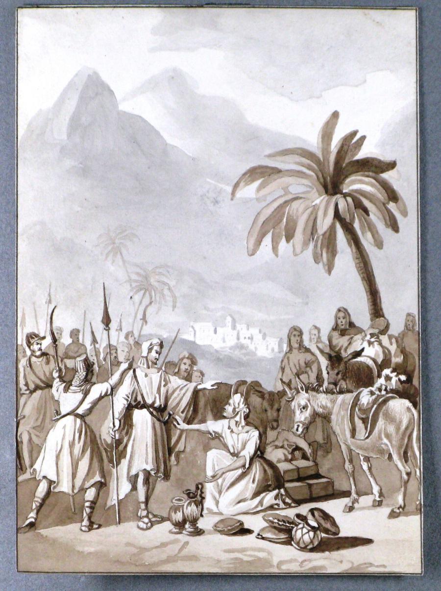 Abigael Visits David with Donkeys Laden with Bread and Bottles of Wine