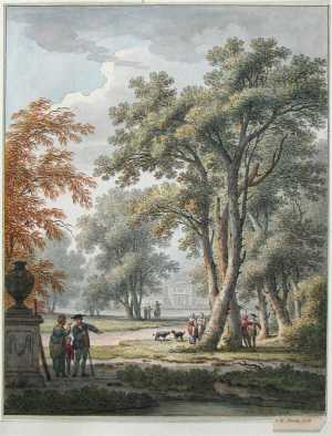 park-landscape-with-walkers-a-villa-in-the-background