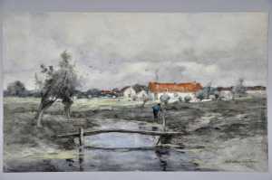 weidebeek-met-bruggetje-en-lage-huizen