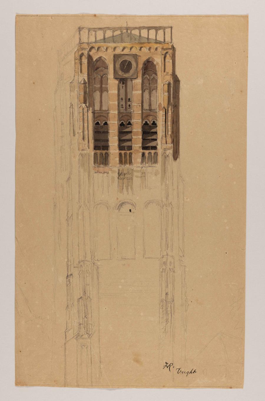 Vught. Study of the Tower of the Church at Vught