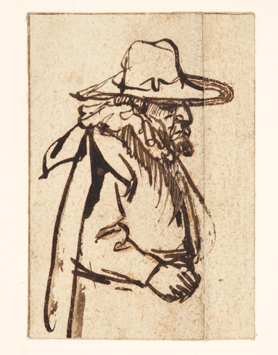 Staande man met hoed