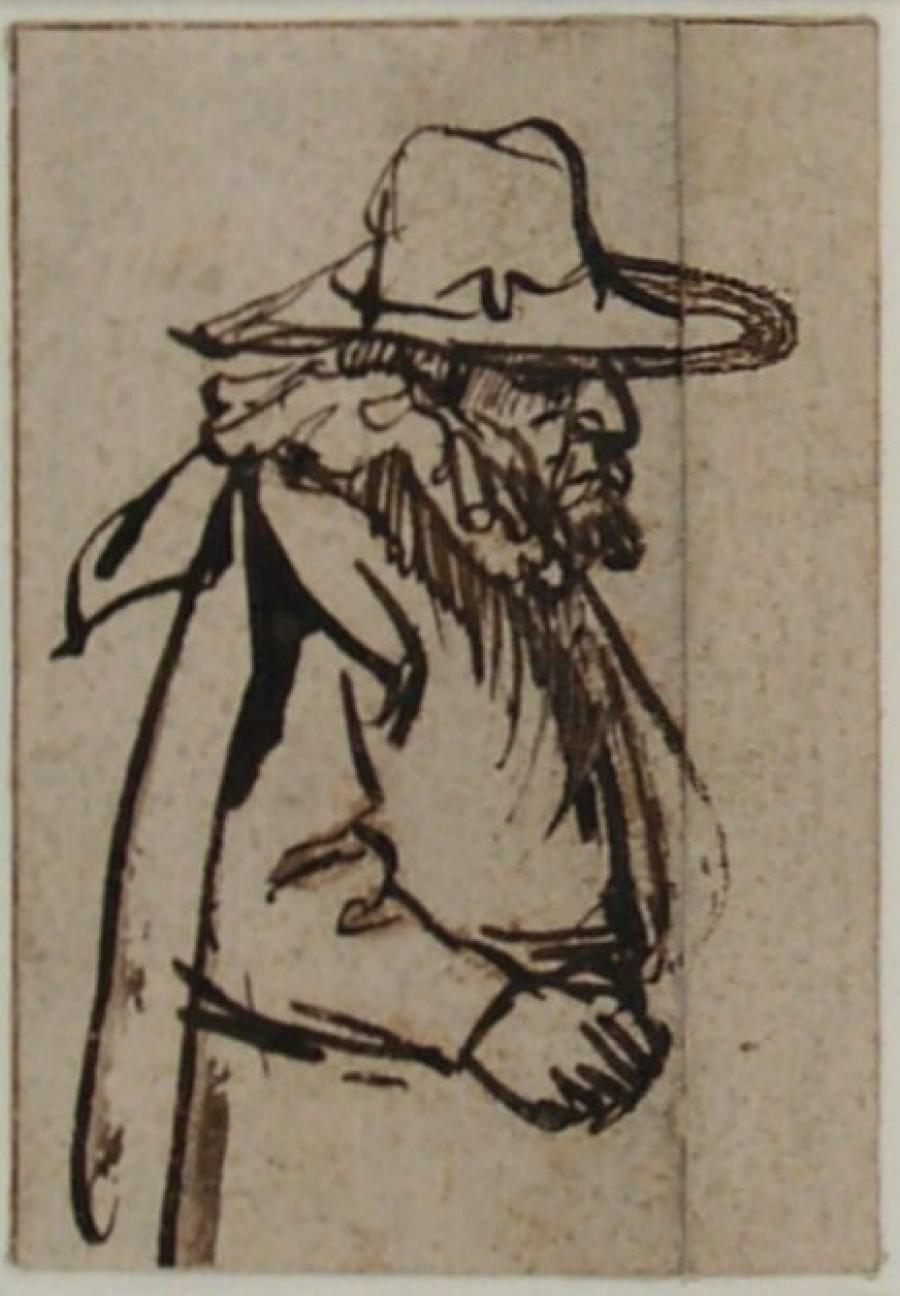 Staande man met hoed