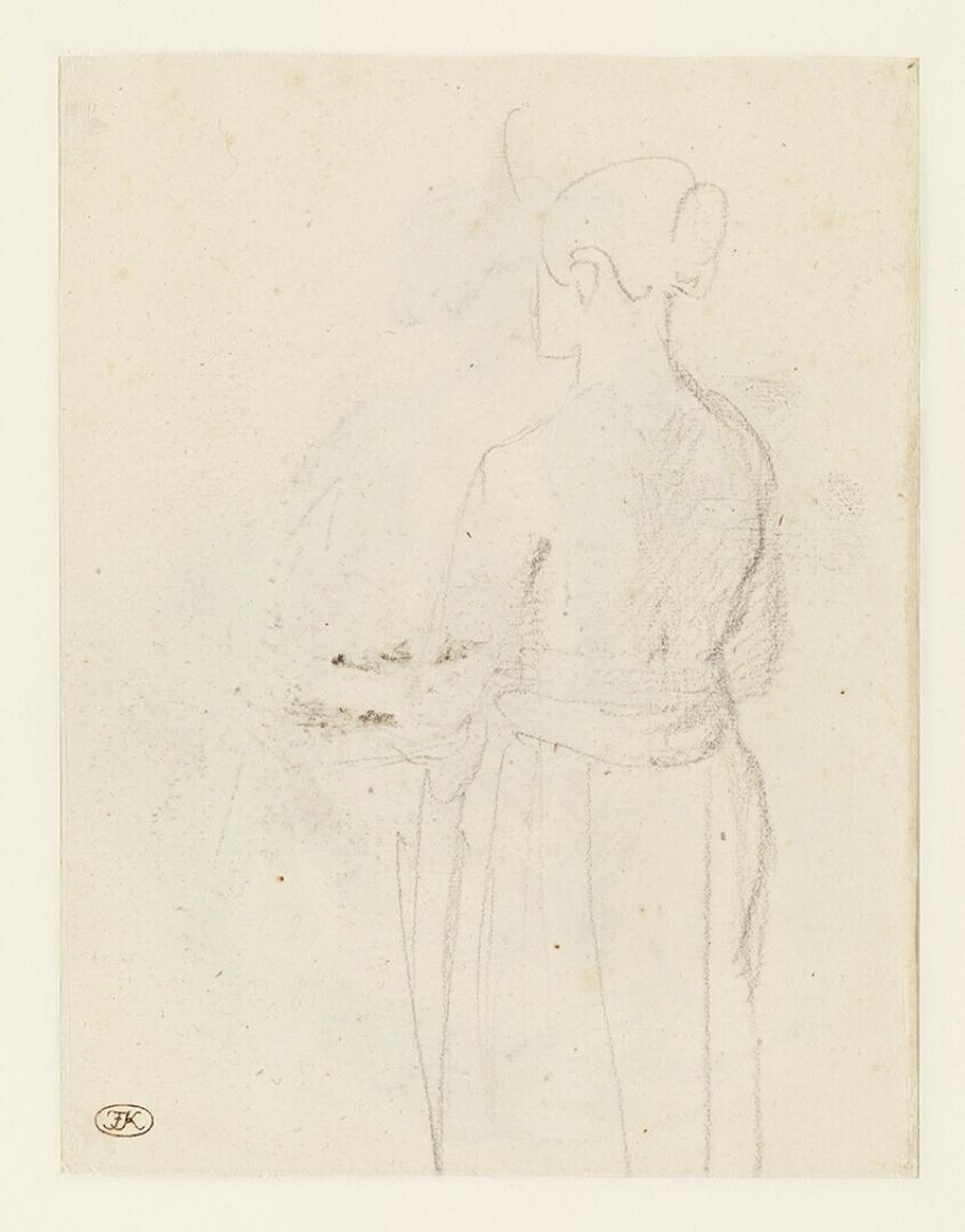 Studie van een staande vrouw