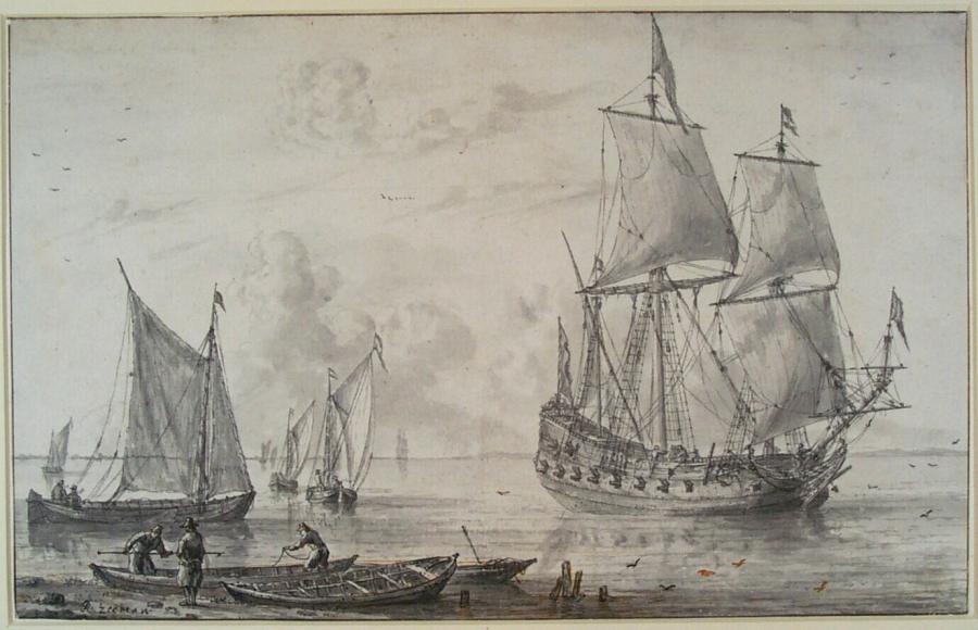 Gezicht op het IJ in Amsterdam