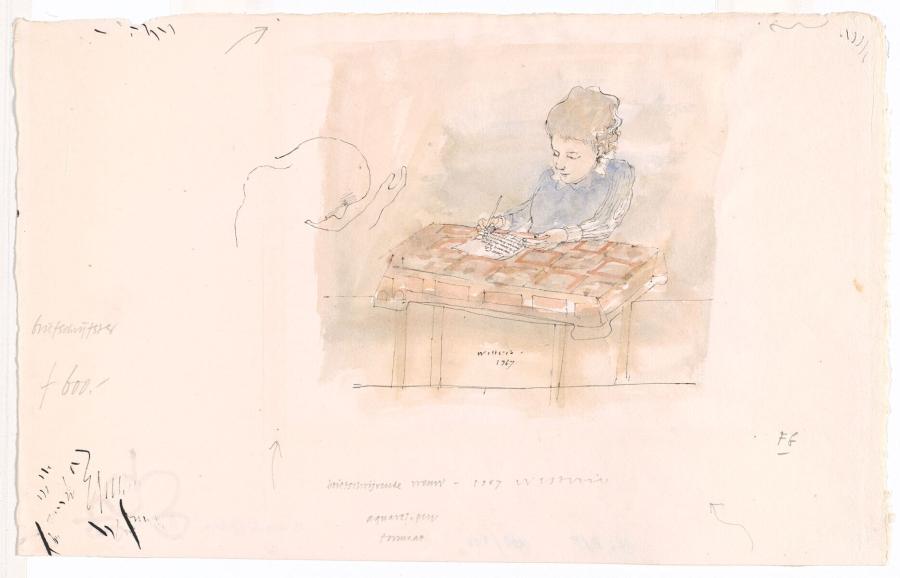 Briefschrijvende vrouw