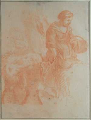 een-meisje-met-geiten-en-in-de-achtergrond-een-vrouw