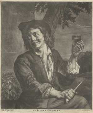 a-peasant-with-glass-and-pipe-seated-under-a-tree