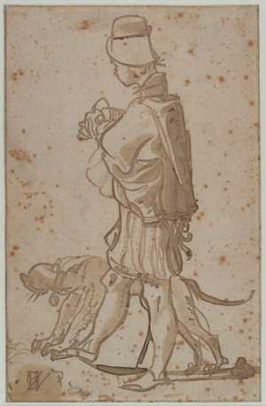 man-walking-with-a-dog-facing-left