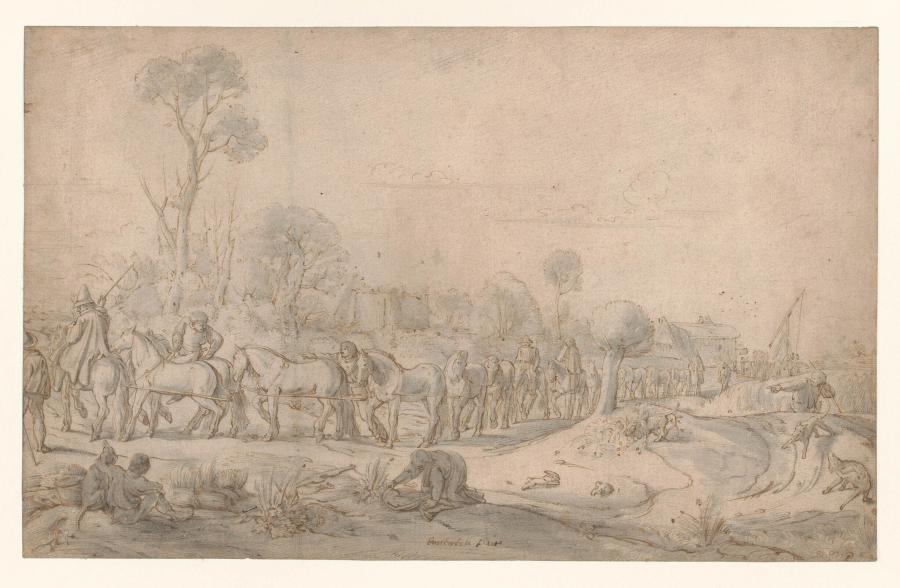 Landscape with a Train of Horses