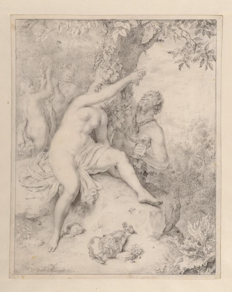 Nymph (Erigone) and Satyr below a Tree