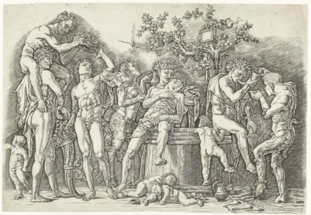 Fig. 2. Andrea Mantegna, Bacchanaal met satyrs en bacchanten bij wijnpers, 1473-1477, Rijksmuseum