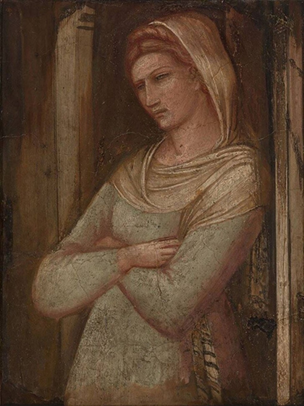 Spinello Aretino, Een dienstmaagd uit het gevolg van Elisabeth, 1387-1390, verworven met de verzameling van D.G. Beuningen 1958