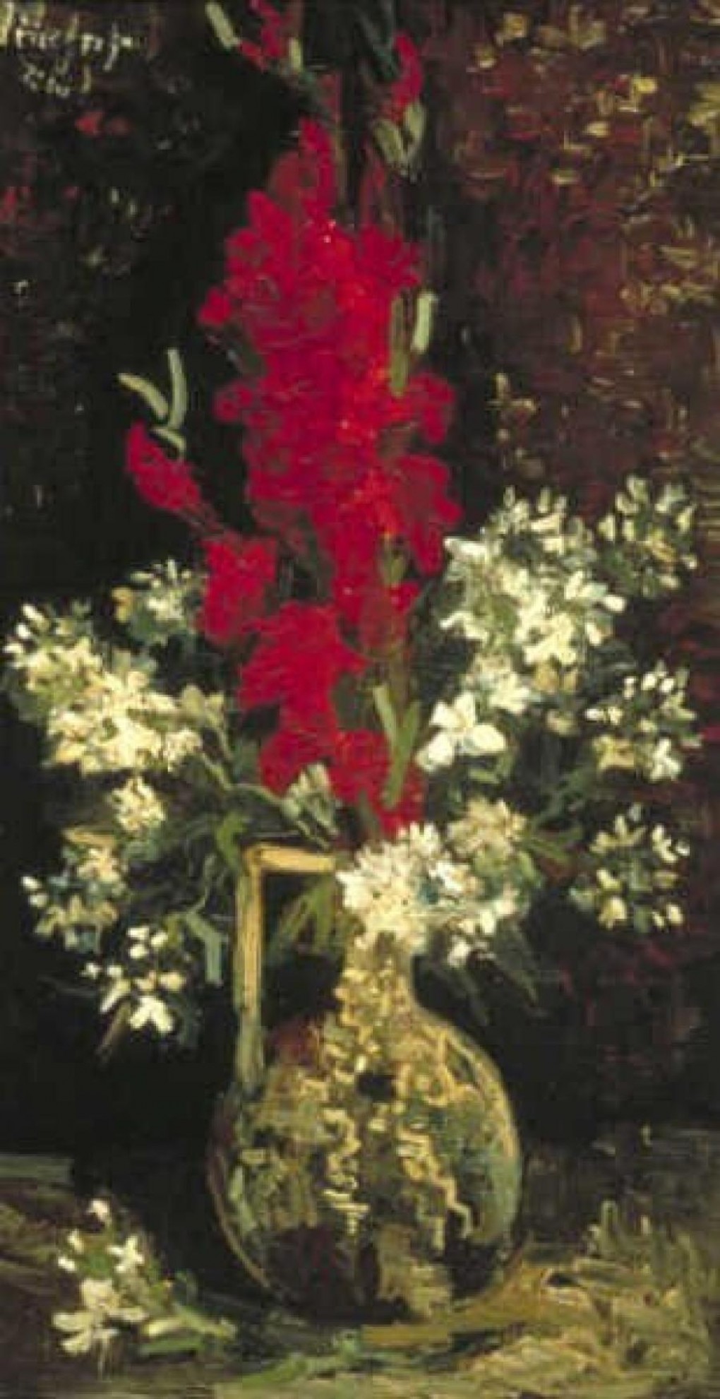 Afb. 6 - Vincent van Gogh (1853-1890), Vaas met rode gladiolen en witte violieren, Parijs, 1886, inv. 2607 (MK), Museum Boijmans Van Beuningen.