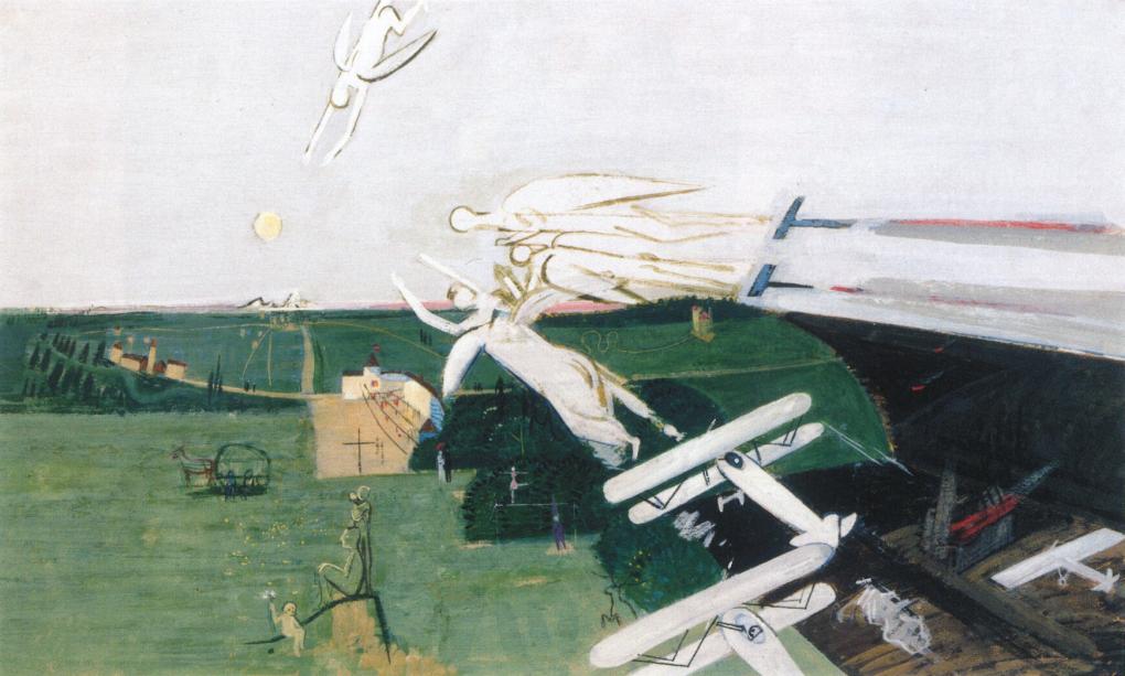 Fig. 11 Walter Kurt Wiemken, ‘Frieden und Krieg’, 1938, oil and tempera on plywood, 36 × 58.5 cm, Kunstkredit Basel-Stadt. The work was exhibited in Leverkusen in 1955