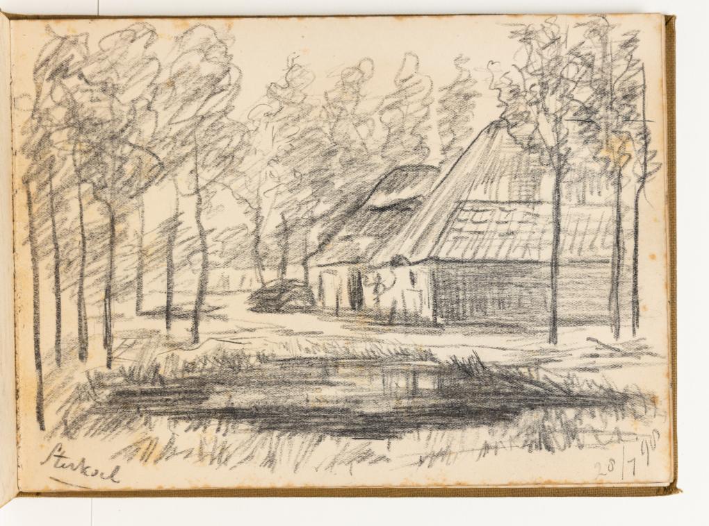 Afb. 4. Jacoba de Graaff, ‘Schets van een boerderij te Sterksel’, 1898, zwart krijt op papier, 164 x 225 mm, Museum Boijmans Van Beuningen, Rotterdamans Van Beuningen, Rotterdam