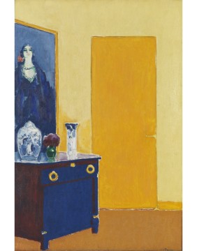 Kees van Dongen, La commode (Interieur met gele deur), collectie Museum Boijmans Van Beuningen, Schenking: Jo Zwartendijk 1936