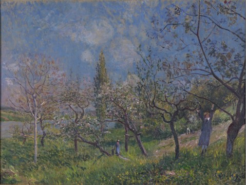 Alfred Sisley, Un verger au printemps, By, 1881, collection Museum Boijmans Van Beuningen, Rotterdam. Acquired with the collection of  D.G. van Beuningen, 1958