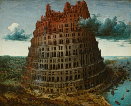 Pieter Bruegel (I), De toren van Babel, in circa 1568, collectie Museum Boijmans Van Beuningen, Rotterdam. Verworven met de verzameling van D.G. van Beuningen 1958