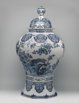 Dekselvaas, Hoppesteyn, Jacob Wemmersz, Delft 1626 - Delft 1671, Aankoop 1920