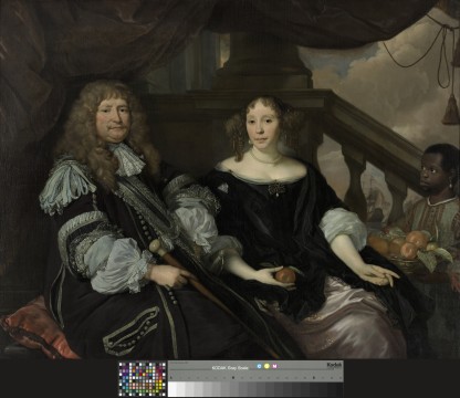 Tempel Abraham van den, Portret van Anna van Boxhoorn, haar man Jan van Amstel en een onbekende jongen, 1671, Aankoop 1865