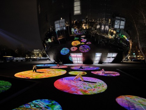 The video light installation by Pipilotti Rist at the foot of the Depot, 2020