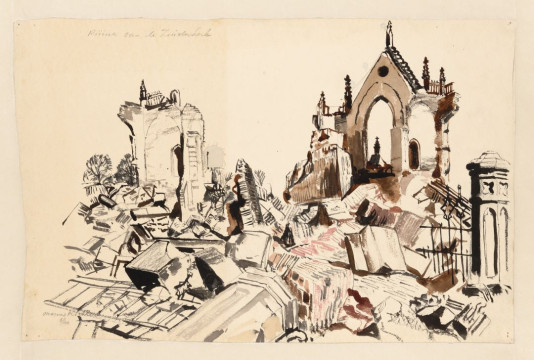 Marius Richters, Ruins of the Zuiderkerk, 1940, collection Museum Boijmans Van Beuningen, Rotterdam. Purchase commissioned by: Museum Boijmans Van Beuningen 1940. Photo: Studio Tromp.