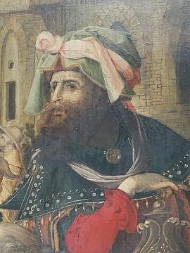 Meester van de Aanbidding te Lille, 'Drieluik met de Aanbidding der koningen, de Aanbidding der herders en de Rust op de vlucht naar Egypte', circa 1520-1530. Olieverf op paneel, 119 x 167 cm. Verworven met de verzameling van D.G. van Beuningen, 1958.