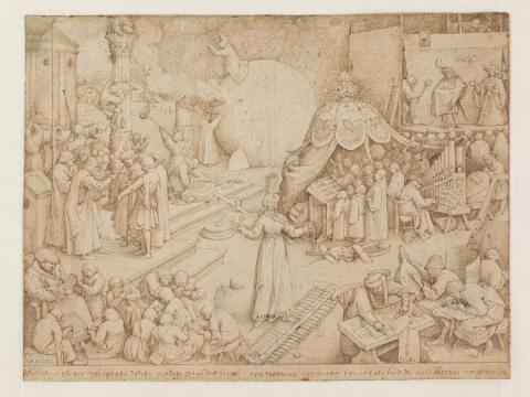 Pieter Bruegel, Een van de zeven deugden: Temperantia (Matigheid) (1560). Collectie Museum Boijmans Van Beuningen, Rotterdam.