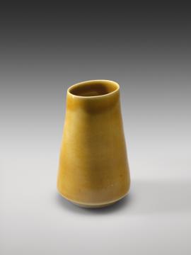 Lucie Rie, Yellow vase on circular foot ring, c. 1966. From the estate of Bernardine R.M. de Neeve, 1996