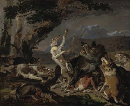 Abraham Hondius, Wild Boar Hunt, 1672. Purchased 1865