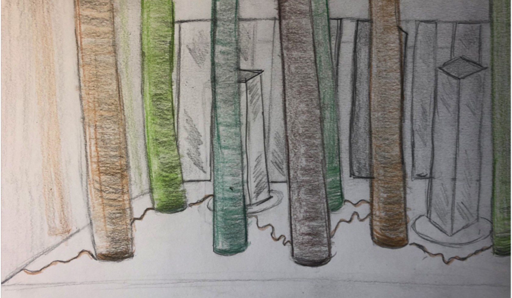Schets van het kunstwerk door Nilton Moreira da Silva.