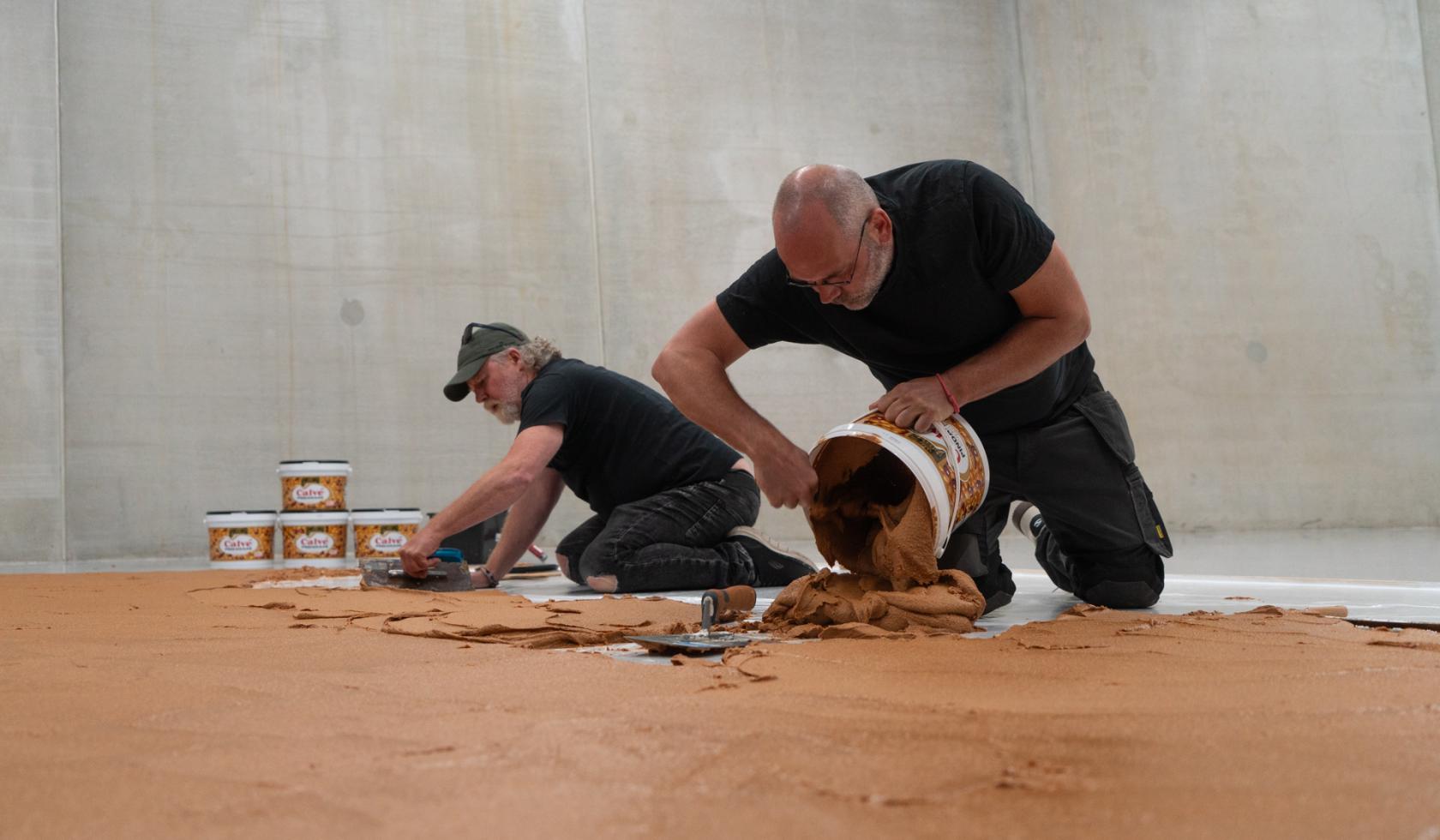 Wim T. Schippers, Pindakaasvloer, 1962. Maakproces 2026 in Depot van Museum Boijmans Van Beuningen © Raaf Blanker