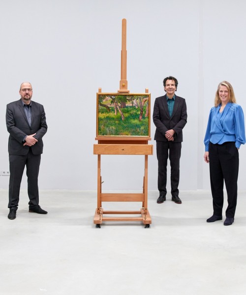 Chênes lièges (Kurkeiken), 1918, van Théo van Rysselberghe nu nog in Depot Boijmans Van Beuningen, vanaf 19 februari 2022 te zien in het Fries Museum. Foto: Aad Hoogendoorn